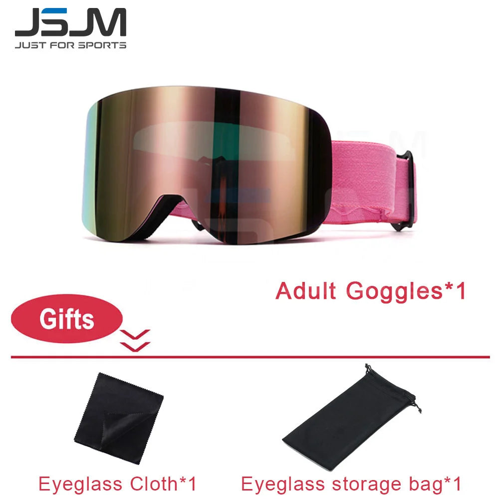 New Adults +Kids Professional Anti-Fog Ski Goggles Snowboard Goggles UV400 Double Layers Skiing Glasses XMAS New Year Gifts