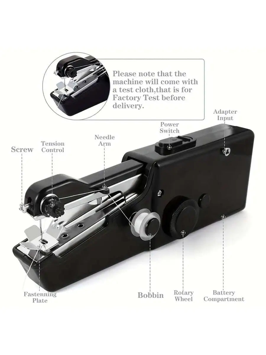 Handheld Sewing Machine - Mini Cordless Electric Sewing Kit, Portable Quick Stitch Tool for Home Repairs & DIY Crafting