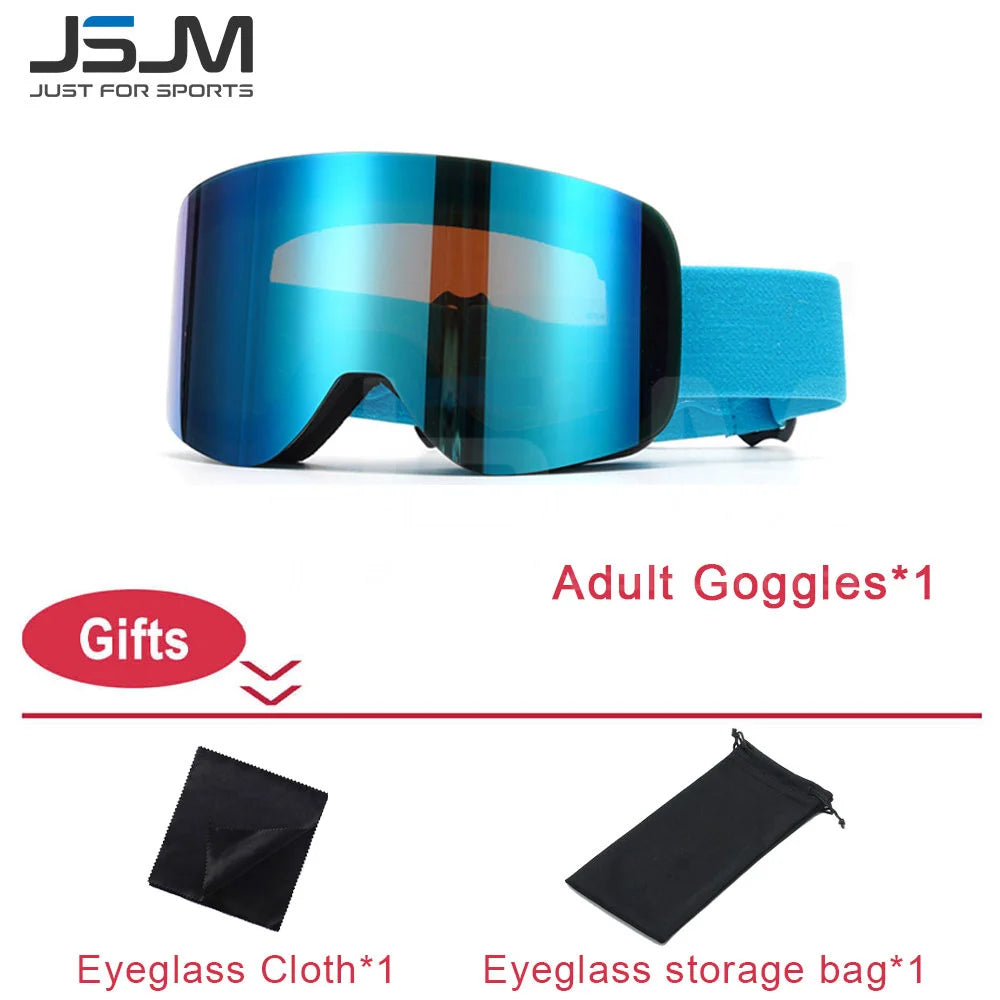 New Adults +Kids Professional Anti-Fog Ski Goggles Snowboard Goggles UV400 Double Layers Skiing Glasses XMAS New Year Gifts