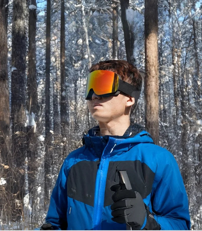 New Adults +Kids Professional Anti-Fog Ski Goggles Snowboard Goggles UV400 Double Layers Skiing Glasses XMAS New Year Gifts