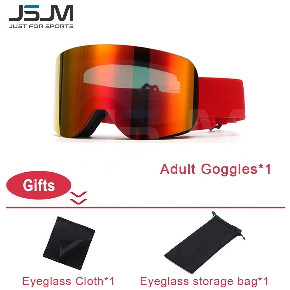 New Adults +Kids Professional Anti-Fog Ski Goggles Snowboard Goggles UV400 Double Layers Skiing Glasses XMAS New Year Gifts