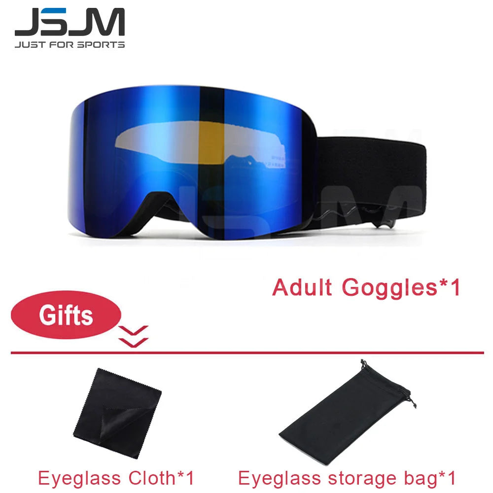 New Adults +Kids Professional Anti-Fog Ski Goggles Snowboard Goggles UV400 Double Layers Skiing Glasses XMAS New Year Gifts