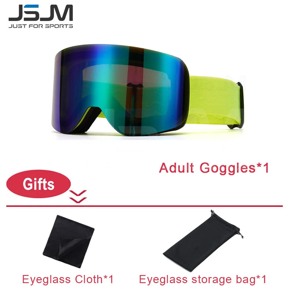 New Adults +Kids Professional Anti-Fog Ski Goggles Snowboard Goggles UV400 Double Layers Skiing Glasses XMAS New Year Gifts