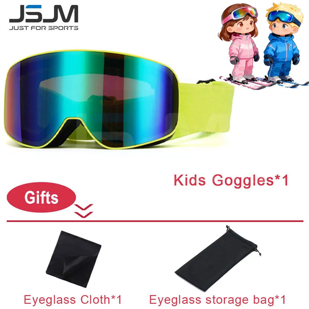 New Adults +Kids Professional Anti-Fog Ski Goggles Snowboard Goggles UV400 Double Layers Skiing Glasses XMAS New Year Gifts