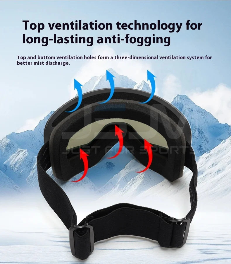 New Adults +Kids Professional Anti-Fog Ski Goggles Snowboard Goggles UV400 Double Layers Skiing Glasses XMAS New Year Gifts