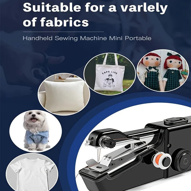 Handheld Sewing Machine - Mini Cordless Electric Sewing Kit, Portable Quick Stitch Tool for Home Repairs & DIY Crafting