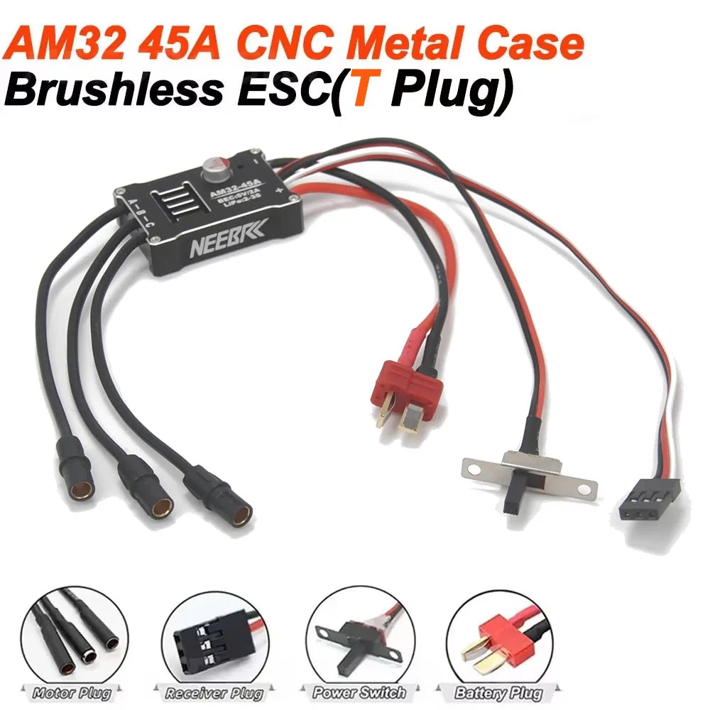 1/12 RC MN Car MN82 MN99 MN168 MN78 Upgrade Kit 2322 2600KV 3500KV Brushless Motor AM32 45A ESC SM3.0/T Plug Model DIY Parts