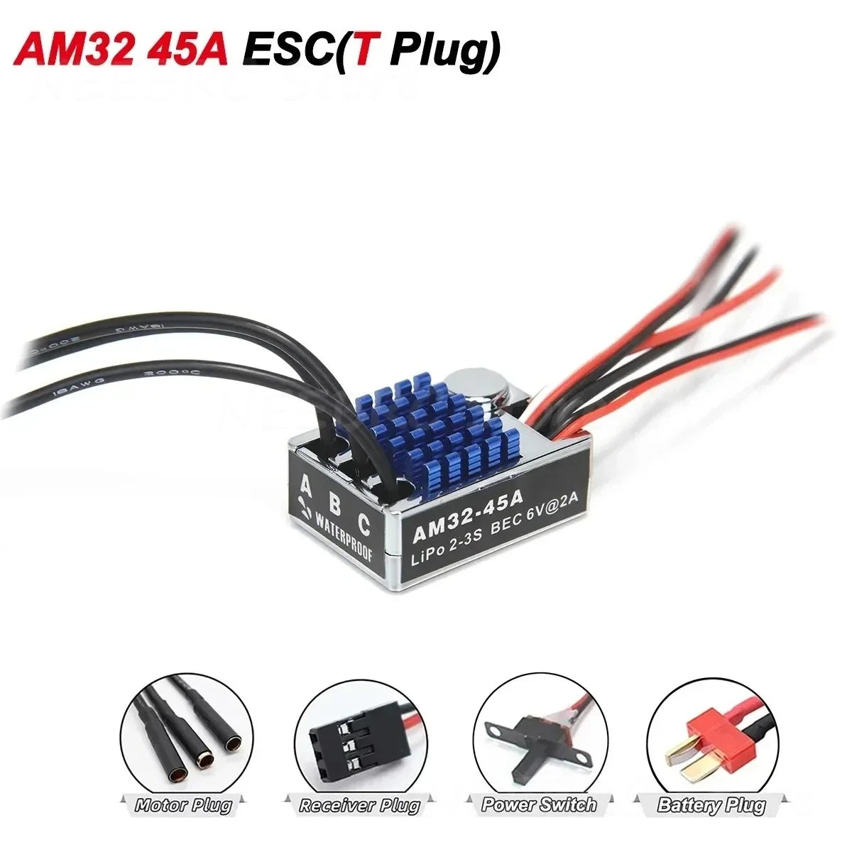 1/12 RC MN Car MN82 MN99 MN168 MN78 Upgrade Kit 2322 2600KV 3500KV Brushless Motor AM32 45A ESC SM3.0/T Plug Model DIY Parts