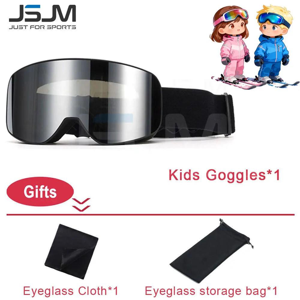 New Adults +Kids Professional Anti-Fog Ski Goggles Snowboard Goggles UV400 Double Layers Skiing Glasses XMAS New Year Gifts