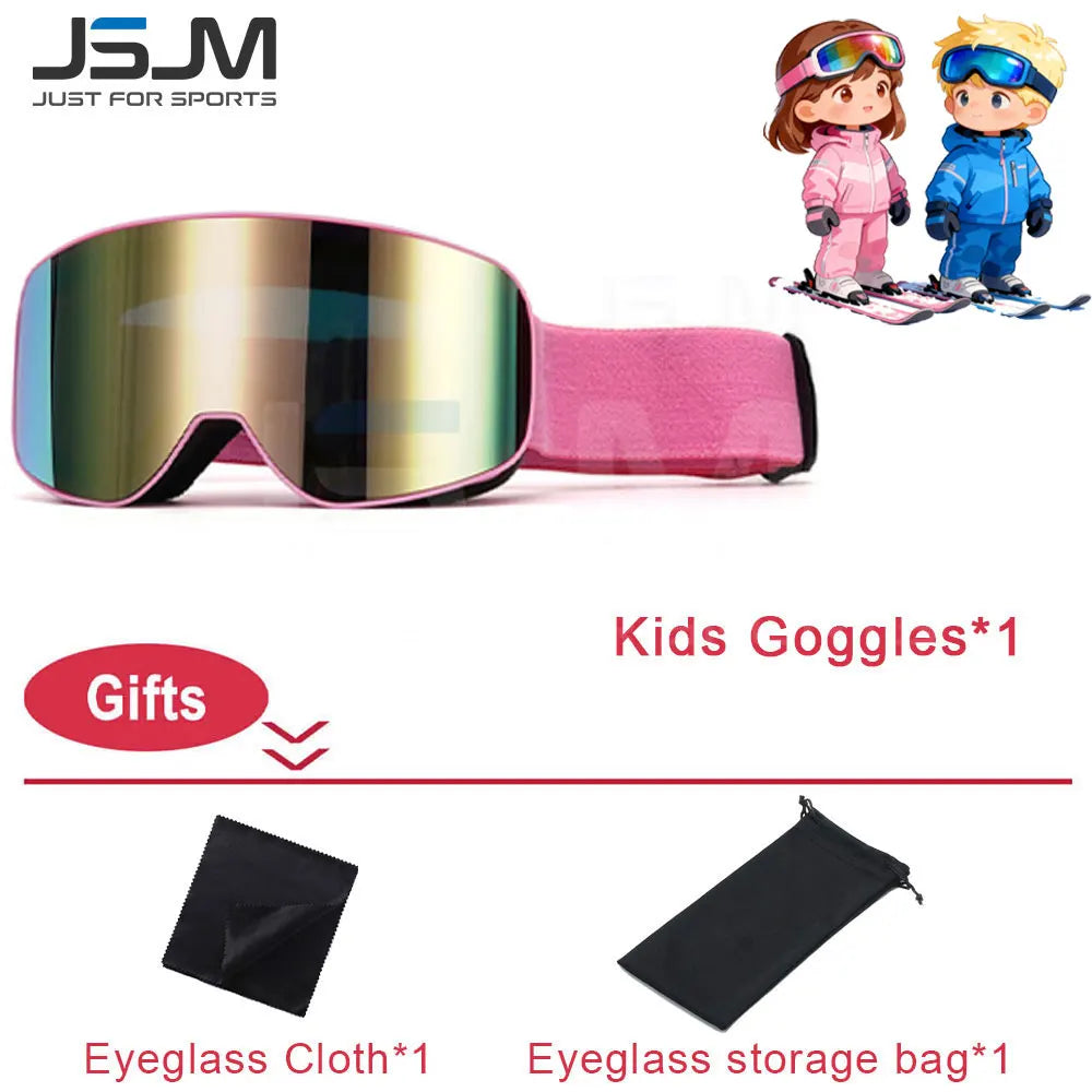 New Adults +Kids Professional Anti-Fog Ski Goggles Snowboard Goggles UV400 Double Layers Skiing Glasses XMAS New Year Gifts