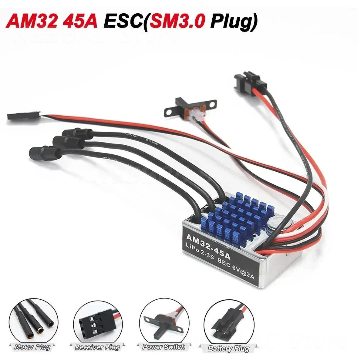 1/12 RC MN Car MN82 MN99 MN168 MN78 Upgrade Kit 2322 2600KV 3500KV Brushless Motor AM32 45A ESC SM3.0/T Plug Model DIY Parts