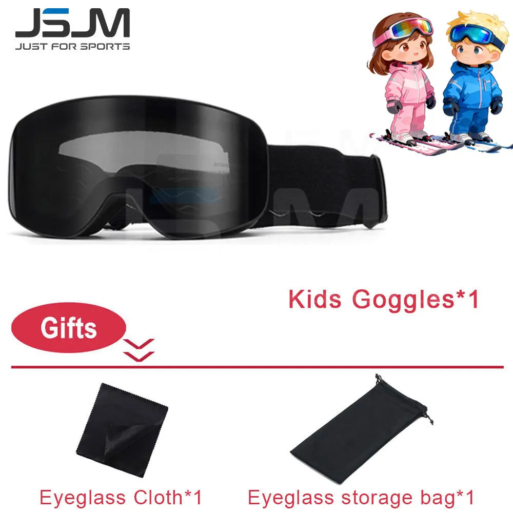New Adults +Kids Professional Anti-Fog Ski Goggles Snowboard Goggles UV400 Double Layers Skiing Glasses XMAS New Year Gifts