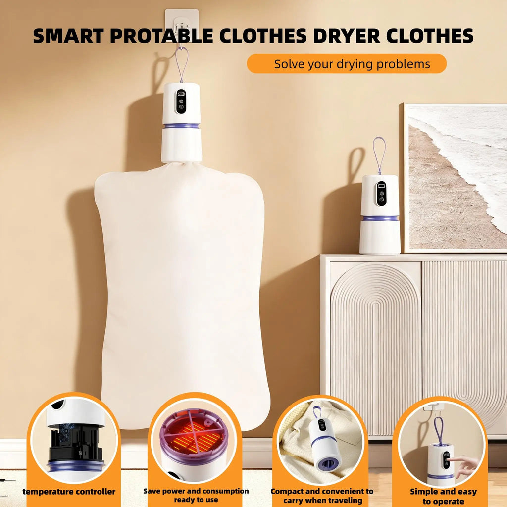 Multifunctional Clothes Dryer Portable Folding Clothing Dryer Hot Air Quick Dryershoe  Machine Mini Compact  In Hotel Home