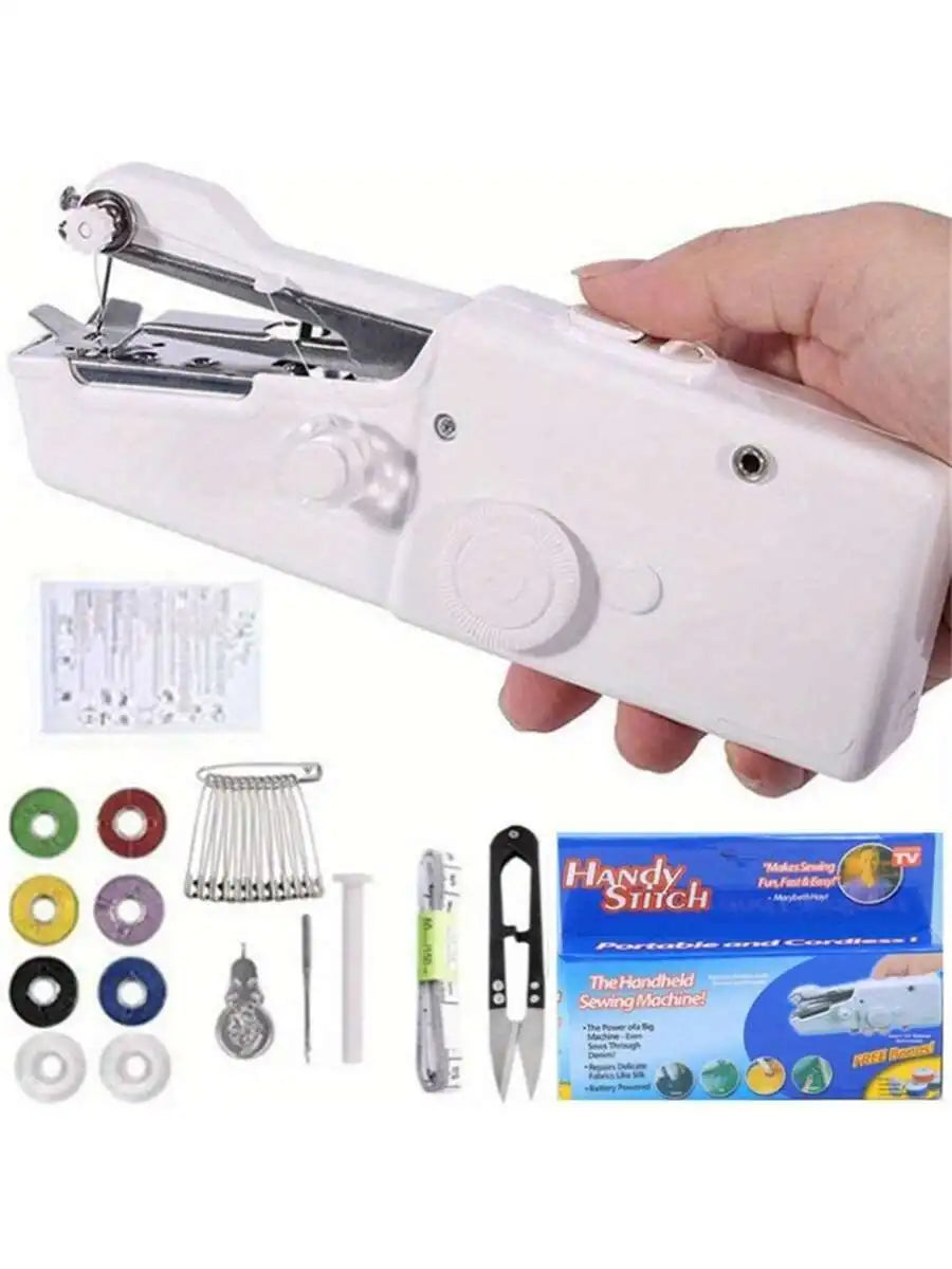 Handheld Sewing Machine - Mini Cordless Electric Sewing Kit, Portable Quick Stitch Tool for Home Repairs & DIY Crafting