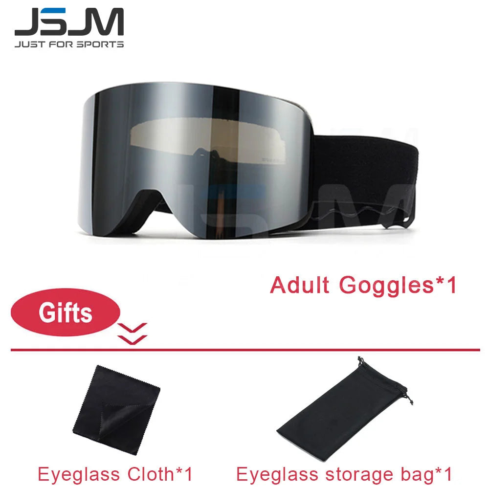 New Adults +Kids Professional Anti-Fog Ski Goggles Snowboard Goggles UV400 Double Layers Skiing Glasses XMAS New Year Gifts